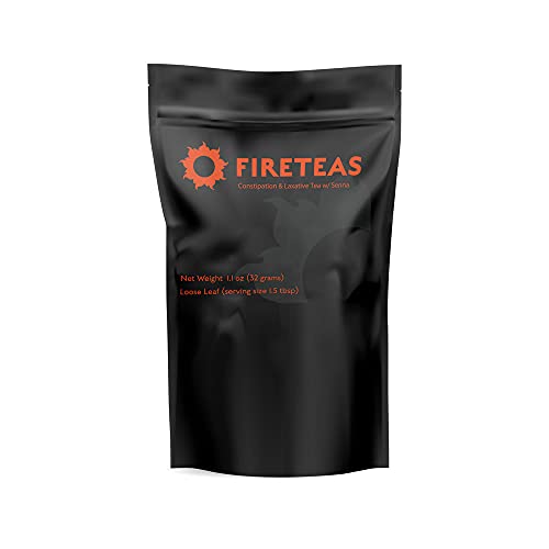 FIRE TEAS Senna Constipation & Laxative Tea with - Senna Leaves, Fennel Seeds, Ginger, Peppermint, Licorice - Made in The USA