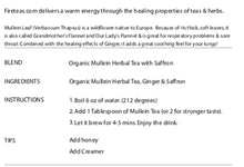 Load image into Gallery viewer, FIRE TEAS Organic Mullein Leaf Herbal Tea w/ Ginger &amp; Saffron - Respiratory &amp; Lung Cleanse Herbal Tea, Mucous Membranes Support, Anti Inflammatory, Loose Leaf, Made in the USA