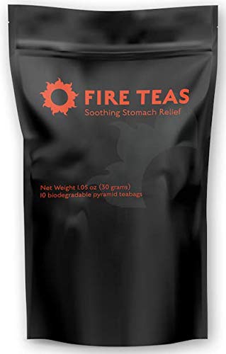 FIRE TEAS - Soothing Stomach Relief Herbal Tea- Irritable Bowel, Diverticulitis & Abdominal Discomfort - Organic Fennel, Peppermint, Chamomile, Ginger - Anti-Inflammatory - Also Helps Heartburn, Nausea, Cramps, IBS, Acid Reflux - Loose Leaf - Made in WA