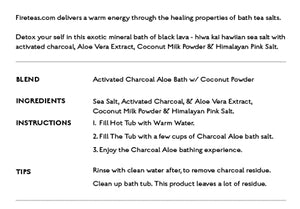 Activated Charcoal & Aloe Bath Salt - Coconut Milk Powder, Aloe Vera Extract, Activated Charcoal & Sea Salt, Pink Salt - Cleansing, Detoxing- Made in USA