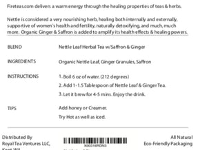 FIRE TEAS Nettle Leaf Saffron Herbal Tea - Loose Leaf - Made in the USA