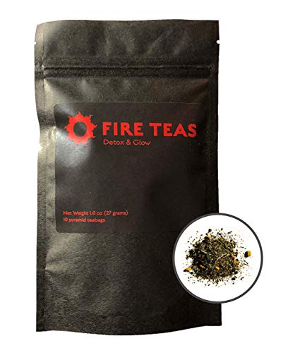 FIRETEAS - 14 DAY TEATOX Cleanse Tea - Organic Turmeric (Curcumin), Ginger, White Peony Tea, Cardamom, Cinnamon & Saffron - 10 Times More Anti Oxidants - Perfect for Booster Programs & Supplements