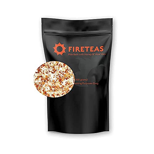 FIRETEAS Coconut Milk Bath, Honey & Aloe Vera - Himalayan Salt, Dead Sea Salt, Epsom Salt, Coconut Milk Powder, Honey Granules & Aloe Vera Extract Powder. Cleansing & Detoxing.