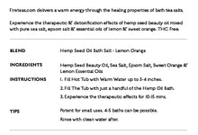 Load image into Gallery viewer, FIRETEAS - Hemp Seed Oil Bath Therapy - Sea Salt, Epsom Salt, Sweet Orange &amp; Lemon Essential Oils - Relaxing, Tranquil, Pain Relief -Made in The USA.
