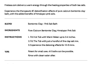 FIRETEAS Bentonite Clay Bath with Pink Salt. Detoxing & Refreshing Clay Bath. Made in The USA.